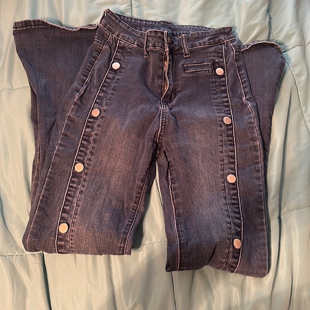 Crazy Train Flare Button Jeans